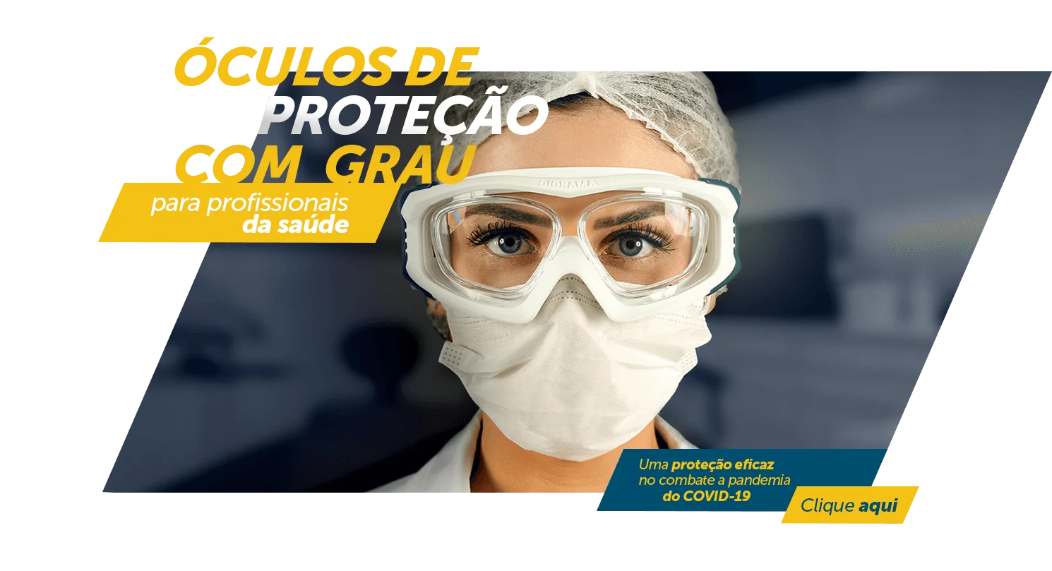 óculos de proteção para profissionais da saúde